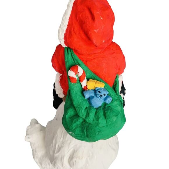 Santa Claus Riding Polar Bear Christmas Figurine Resin 7.5” Decorative Table Top - Picture 6 of 14